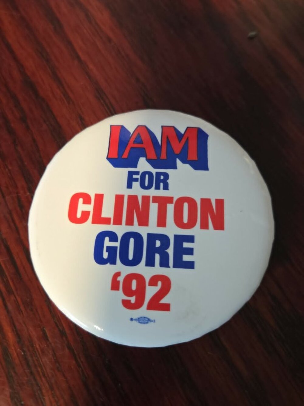 VTG 1992 Clinton Gore Campaign Pin | IAM Union Political Pinback 90s Aesthetic